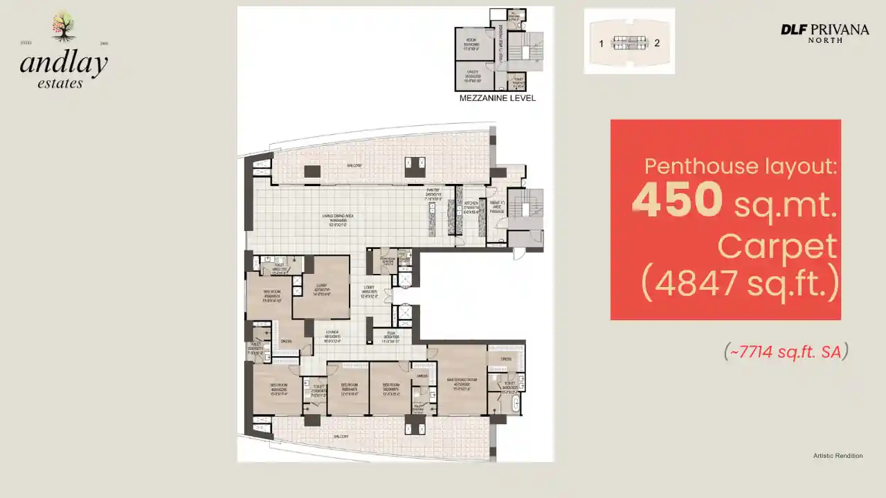 DLF Privana North Penthouse Floor Plan