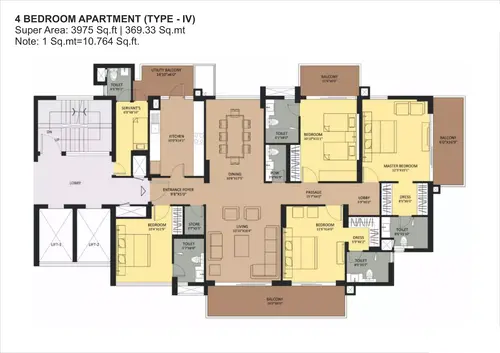Ambience Creacions Size - 3976 sq.ft*