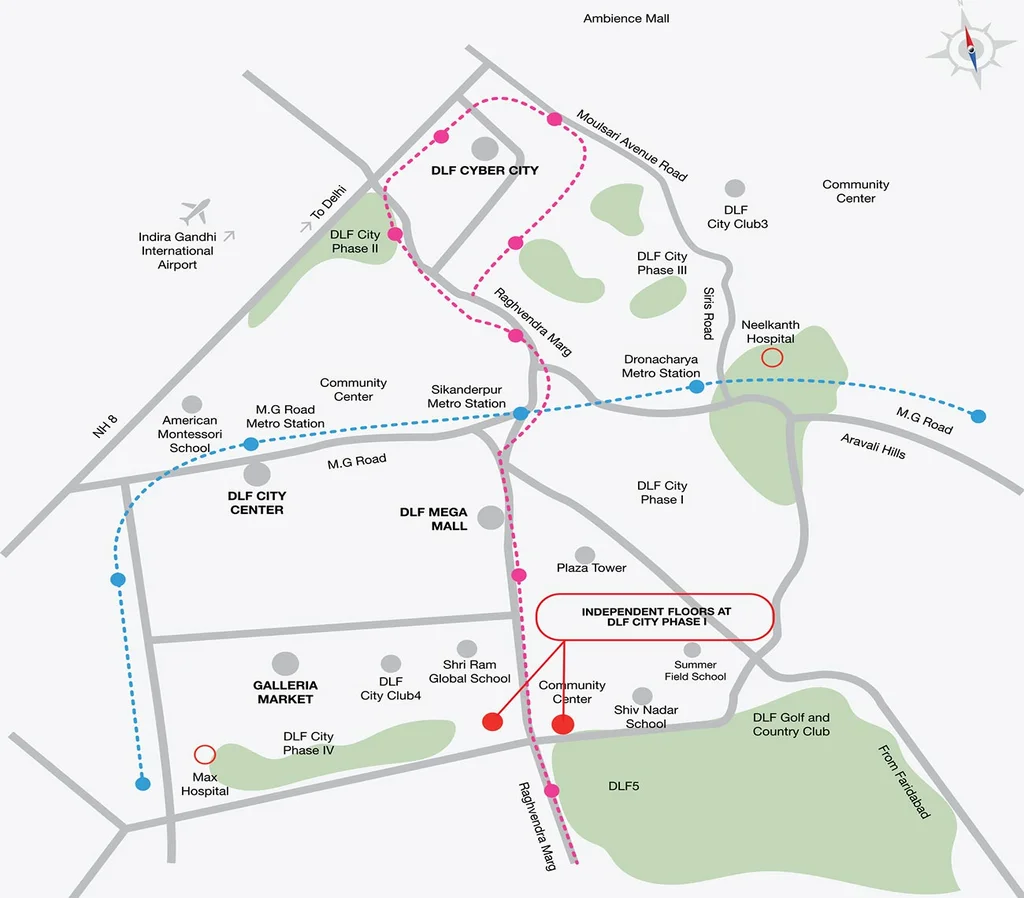 DLF Independent FLOORS Location Map