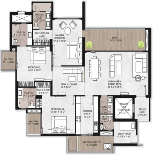 silverglades the legancy Size - 2800 sq.ft*