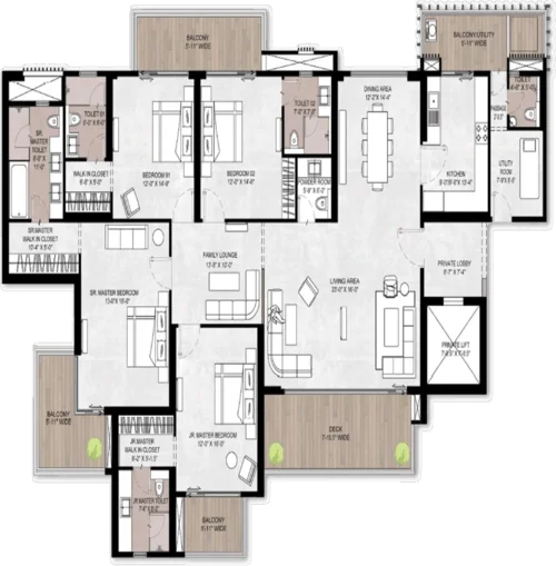 silverglades the legancy Size - 3800 - 4800 sq.ft*
