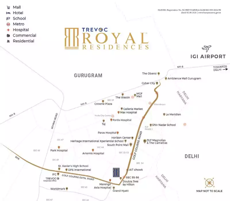 Trevoc Royal Residences Location Map